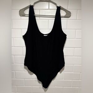 Nine Britton Black Textured Ribbed Bodice Sleeveless Bodysuit (Size XL)